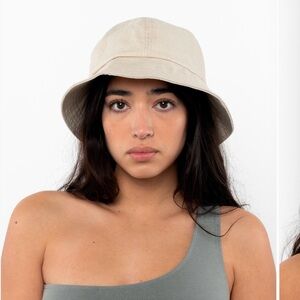 Los Angeles Apparel Linen Bucket Hat Cream One Size